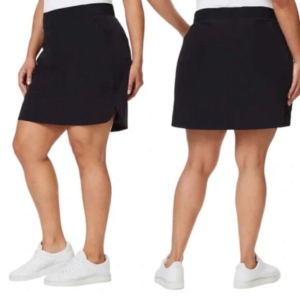 Cypress Club black pull on stretch smoothing Golf shorts Skort 17” skirt Size XL